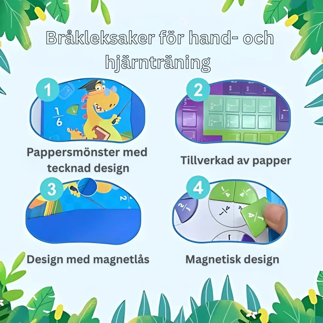Lära sig Bråktal | Magnetiskt Bråkpussel för Barn