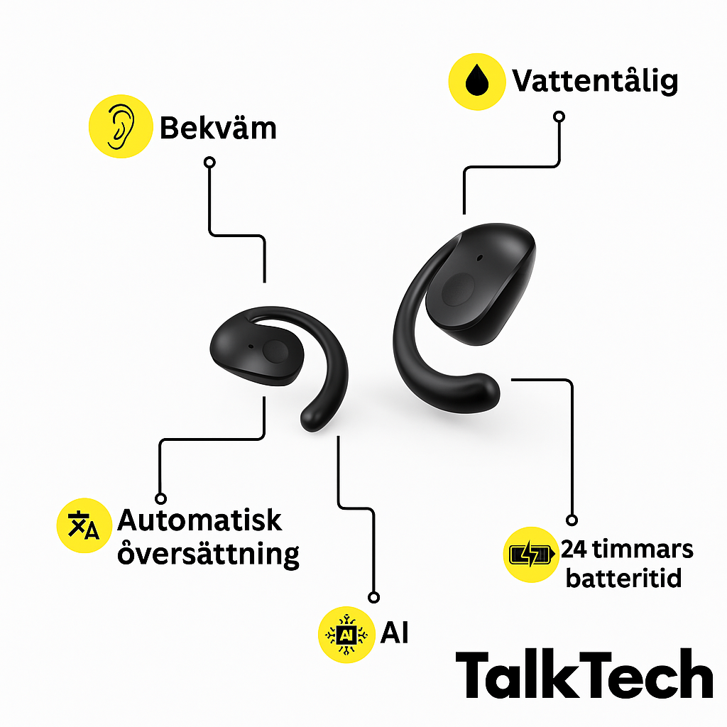 Talk Tech™ Översättnings-Earbuds